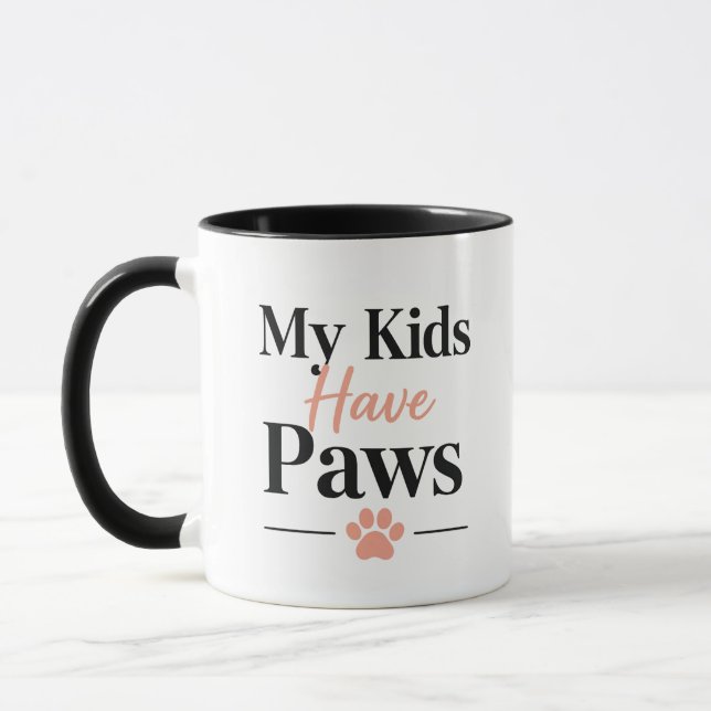 Mug Citation pour parents d'animaux 'Mes enfants ont d (Gauche)