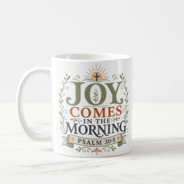 Mug Citation Religieuse : La Joie Vient le Matin (Gauche)