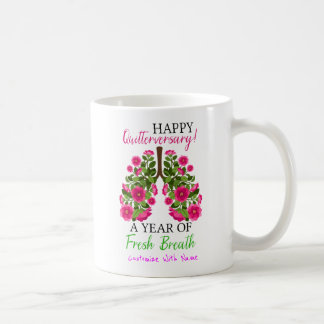 Mug Citation sans fumée de 1 an avec poumons floraux m