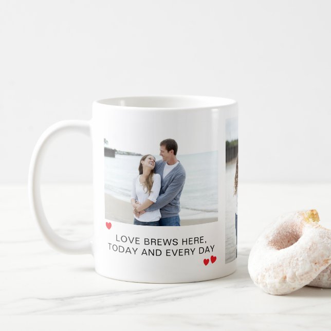 Mug Citation simple d'amour Valentines Jour 3 Collage  (Avec donut)