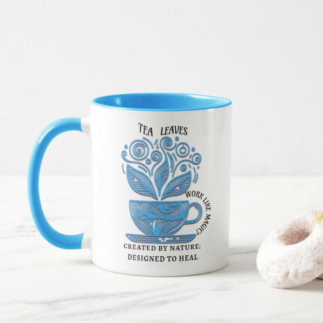 Mug citation spirituelle inspirante Amateurs de thé Mu (Avec donut)