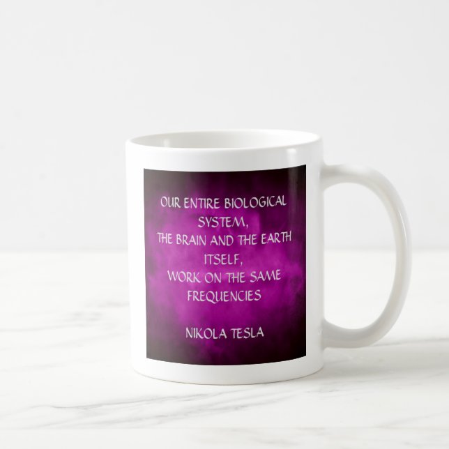 Mug Citation Tesla Sur Purple (Droite)