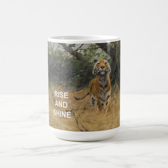 Mug Citation Texte Monter & Briller + Peinture Tiger V (Centre)