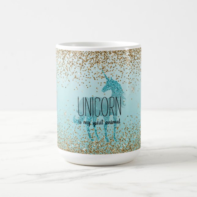 Mug Citation Unicorn de la Parties scintillant Turquoi (Centre)