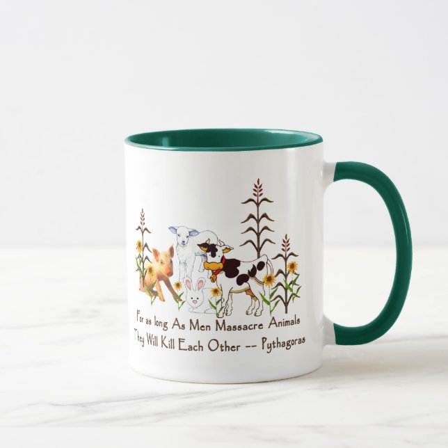Mug Citation végétarienne de Pythagore (Droite)