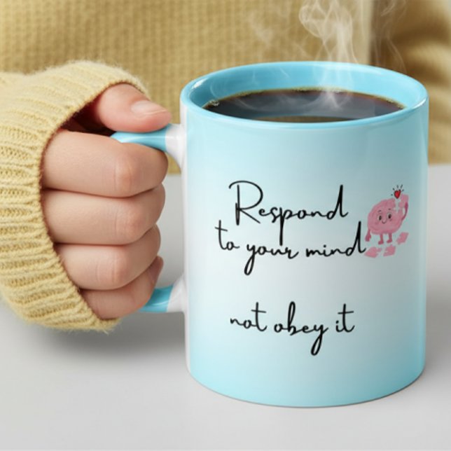 Mug Citations affirmatives de santé mentale positive C (Mental Health reminder on a coffee mug)