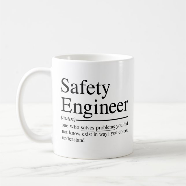 Mug citations amusantes pour Safety Engineer (Gauche)