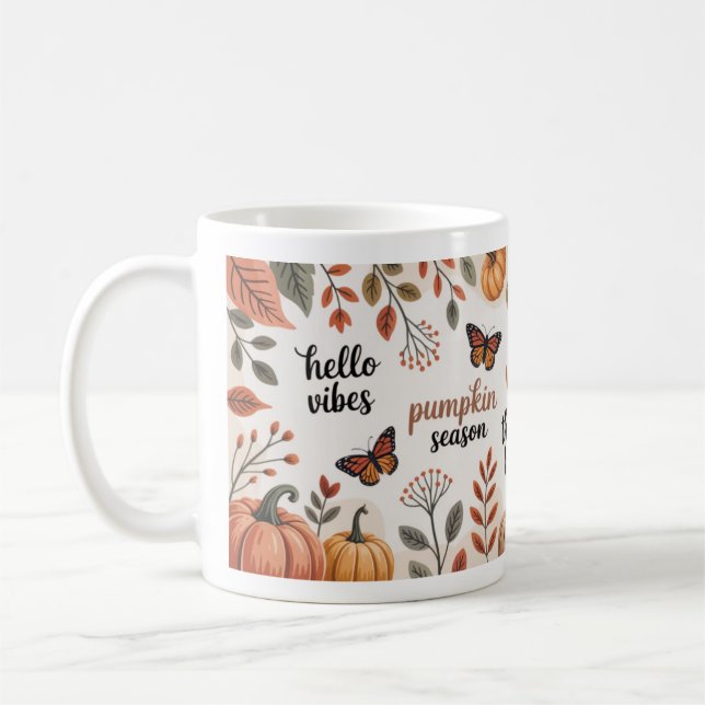 Mug Citations d'automne Cosy Citrouille Saison Villes  (Gauche)