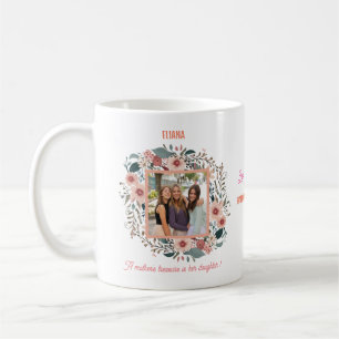 Mug Citations de fleurs roses mignonnes Photo Fête des