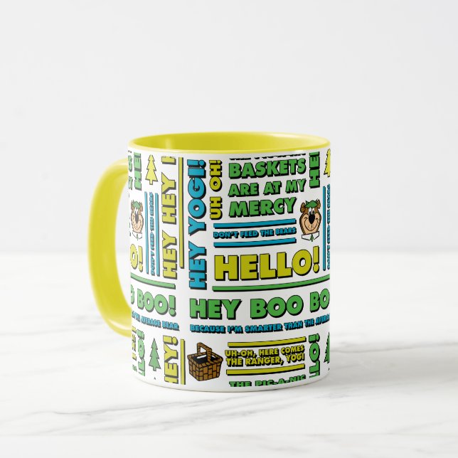 Mug Citations de pique-nique de Yogi Bear et Motif d'e (Devant gauche)
