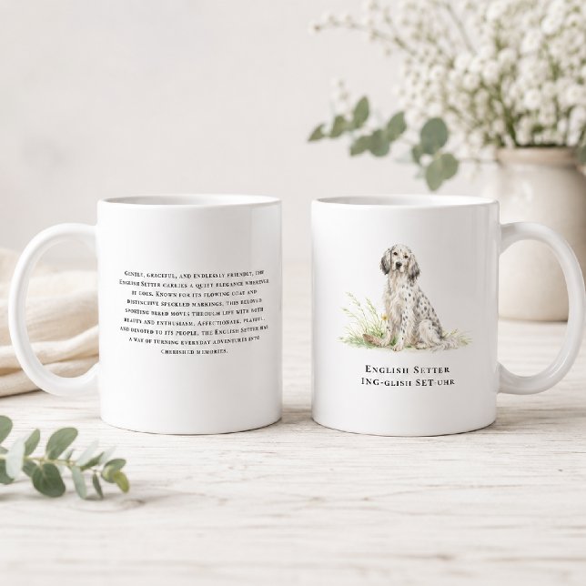 Mug Citations de race de chien Setter Anglais aquarell (Créateur téléchargé)
