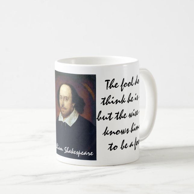 Mug Citations de Shakespeare Sage/Foy & "Ne Pas Nuire" (Devant droit)
