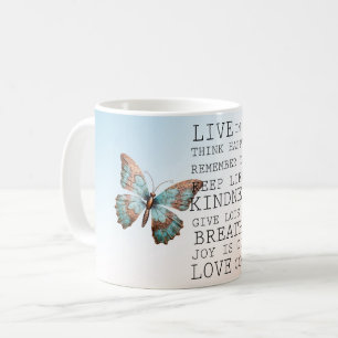 Mug Citations Inspirationnelles Aqua Rose Gold Butterf