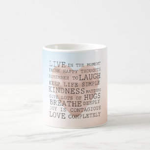 Mug Citations Inspirationnelles Blue Brown Blush Heart