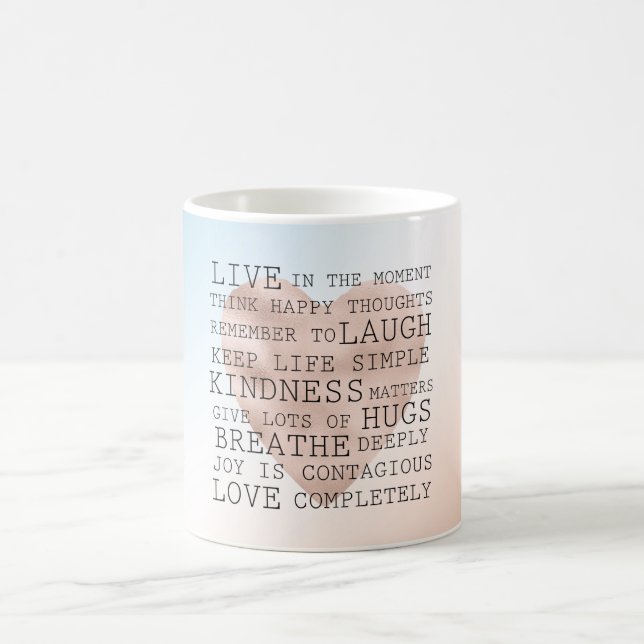 Mug Citations Inspirationnelles Blue Brown Blush Heart (Centre)