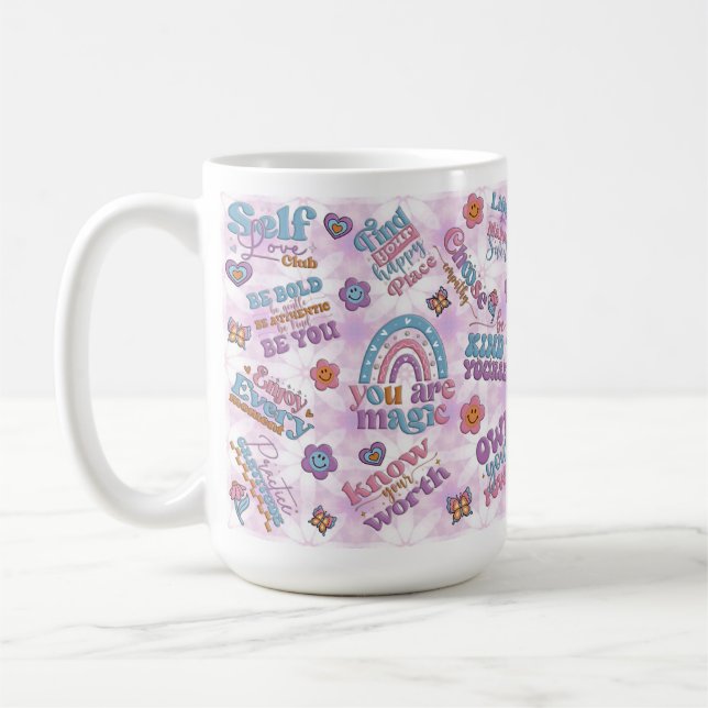 Mug Citations Inspirationnelles Positives Mug, Retro C (Gauche)