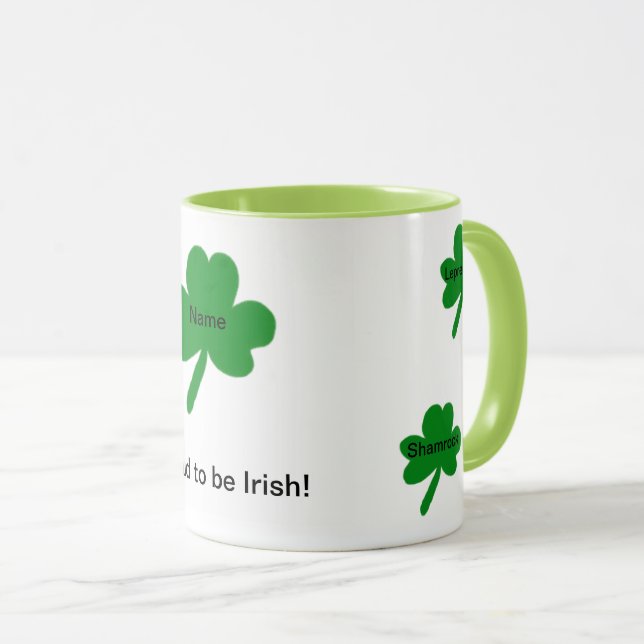 Mug Citations irlandaises de trèfles Personnaliser (Devant droit)