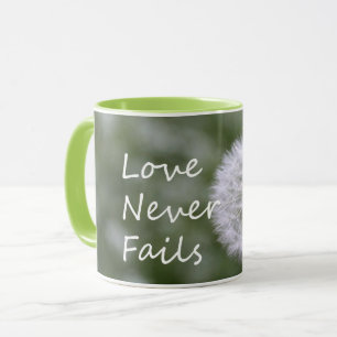 Mug Citer l'amour n'échoue jamais Dandelion 1 Corinthi