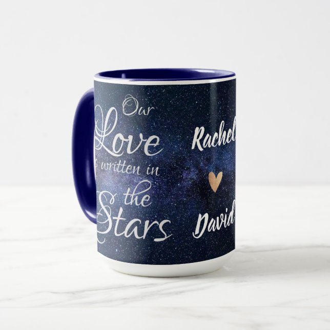 Mug Citer NOTRE AMOUR ÉCRIT DANS STARS Galaxy Night Sk (Devant gauche)