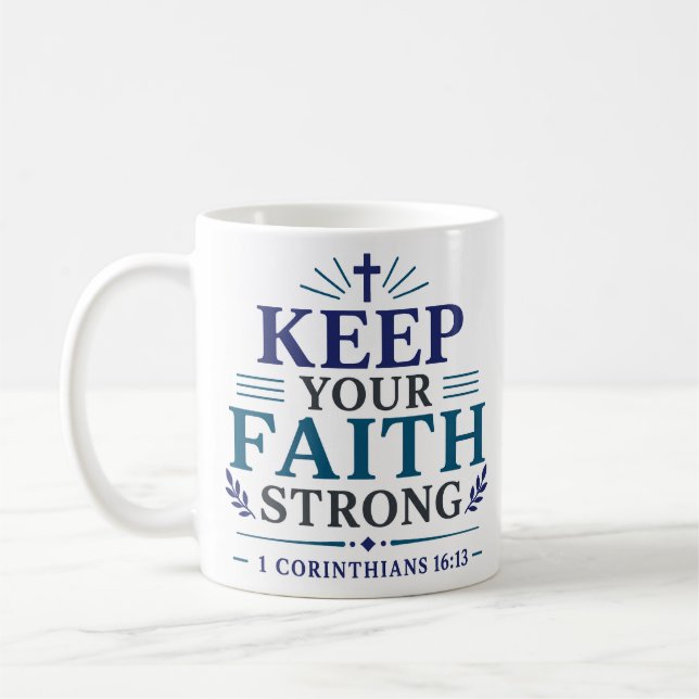 Mug Citez Inspirante pour Garder Votre Foi Forte (Gauche)