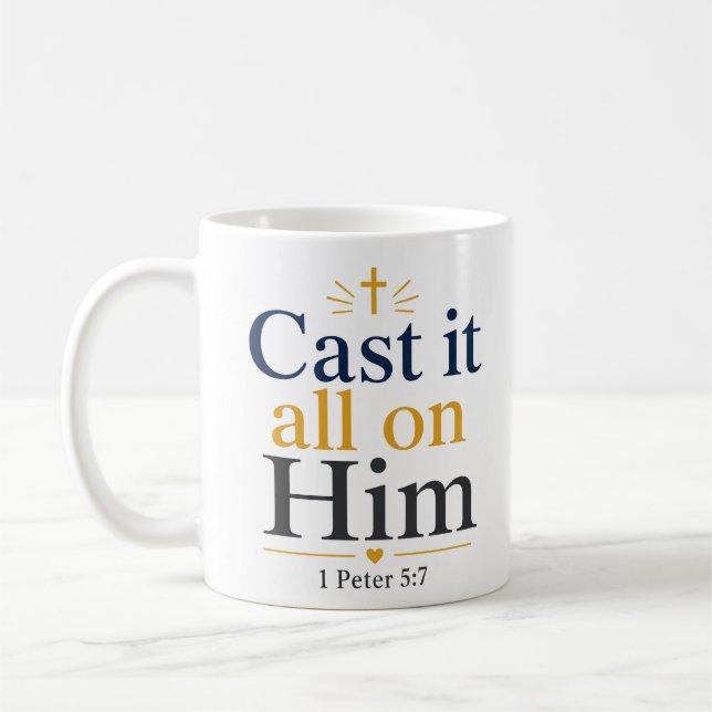 Mug Citez-lui tout, citation de l'Écriture chrétienne (Gauche)