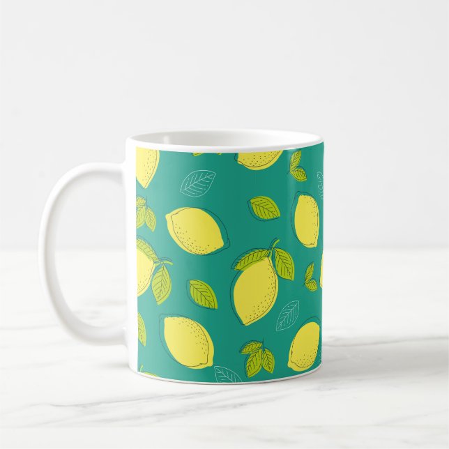 Mug Citron à main sans couture avec Motif Feuille en B (Gauche)