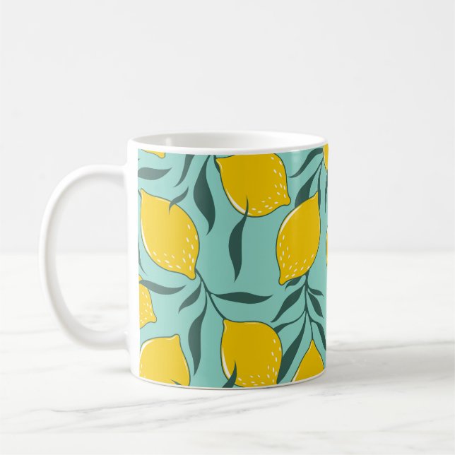 Mug Citron Art Mode Abstrait sans couture (Gauche)