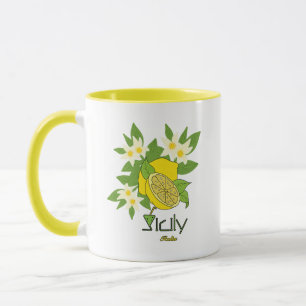 Mug Citron avec fleurs