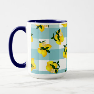 Mug Citron chic En vichy bleu