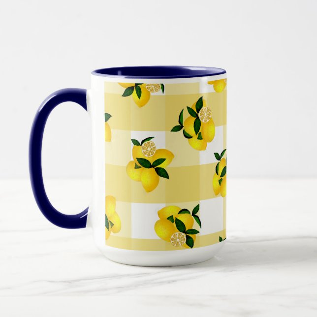 Mug Citron chic En vichy jaune (Gauche)