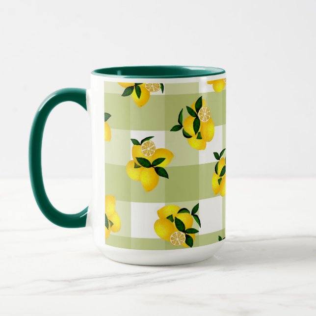 Mug Citron chic En vichy vert (Gauche)