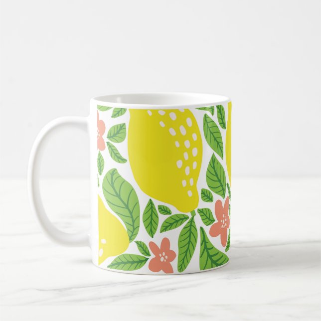 Mug Citron Citrus Motif Vintage d'été (Gauche)