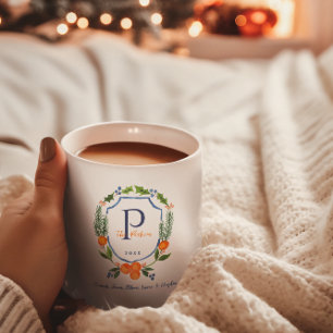 Mug Citron de Noël Botanique Floral   Photo de vacance