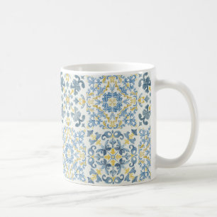 Mug Citron en carrelage bleu italien