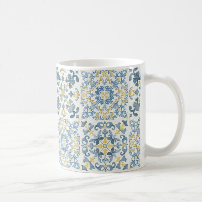 Mug Citron en carrelage bleu italien (Droite)