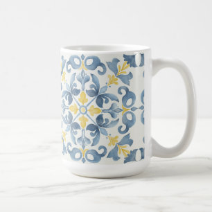 Mug Citron en carrelage bleu italien