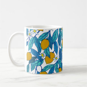 Mug Citron fleuri : Aquarelle Florale Design.