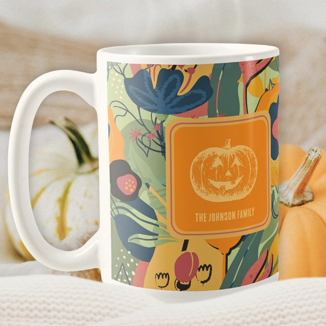 Mug Citron sage chic Moutarde Automne Floral Citrouill (Sage Green Mustard Fall Floral Pumpkin Coffee Mug – Susanne Sachers - Sunny Mind 🌞)