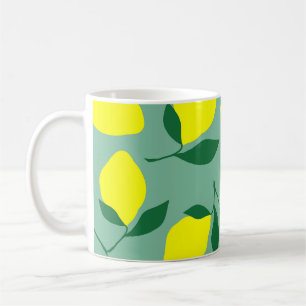 Mug Citron simple, Arrière - plan vert.