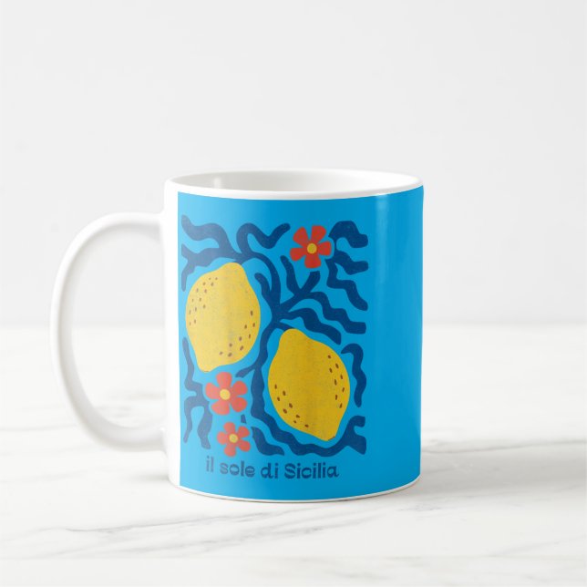 Mug Citrons Boho Floral Soleil Di Sicile Voyage Vacanc (Gauche)