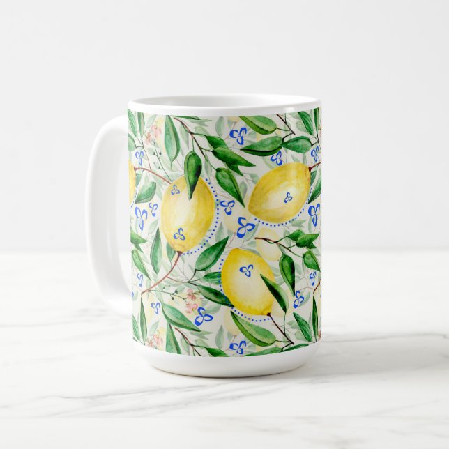 Mug Citrons de peinture à l'eau fruit (Devant gauche)