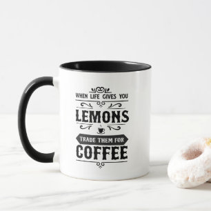 Mug Citrons de vie amusante café art de mot 