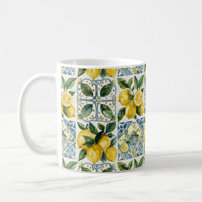 Mug Citrons et carreaux italiens La Dolce Vita Motif (Gauche)