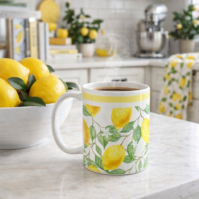 Mug Citrons et Feuilles de Citrus Café (Créateur téléchargé)