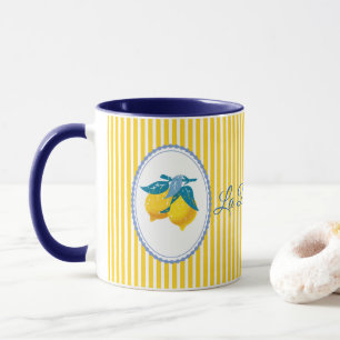 Mug Citrons Jaunes d'Amalfi de Style Méditerranéen