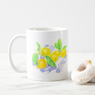 Mug Citrons Meyer sur serviette de cuisine