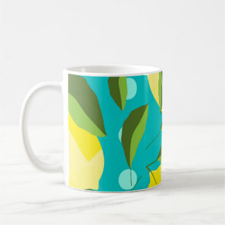 Mug Citrons Polka Point : Arrière - plan bleu.