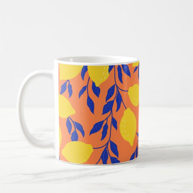 Mug Citrons stylisés Vintage Motif tropical (Gauche)