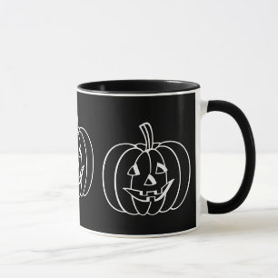 Mug Citrouille amusant avec halloween de visage coupé