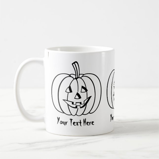 Mug Citrouille amusant avec halloween de visage coupé (Gauche)